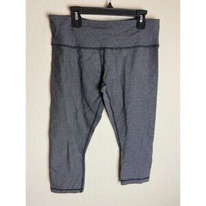 Lululemon Athletica Wunder Under Womens Crop Leggings Black White Size 8 Pull On